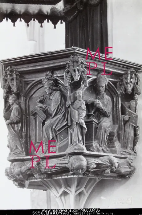 : Pulpit of the parish church Braunau : Pulpit of the parish church Braunau