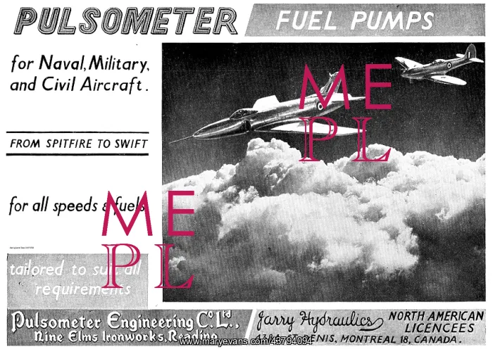 : Pulsometer Fuel Pumps For Aero Engines. Spitfire To Swift : Pulsometer Fuel Pumps For Aero Engines. Spitfire To Swift