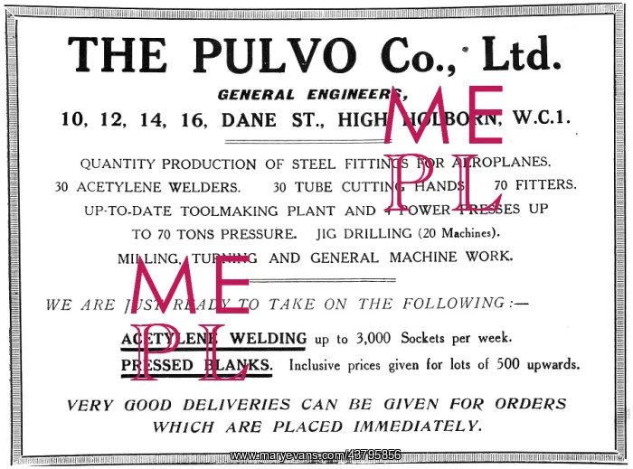 : Pulvo Engineering 1917 : Pulvo Engineering 1917