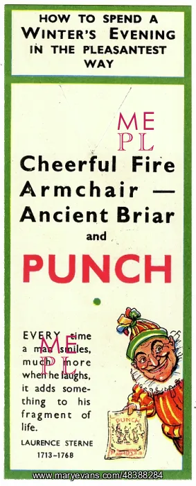 : Punch magazine, advertising bookmark : Punch magazine, advertising bookmark
