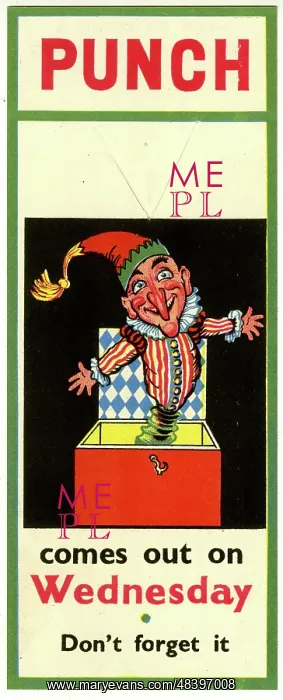 : Punch magazine, advertising bookmark : Punch magazine, advertising bookmark