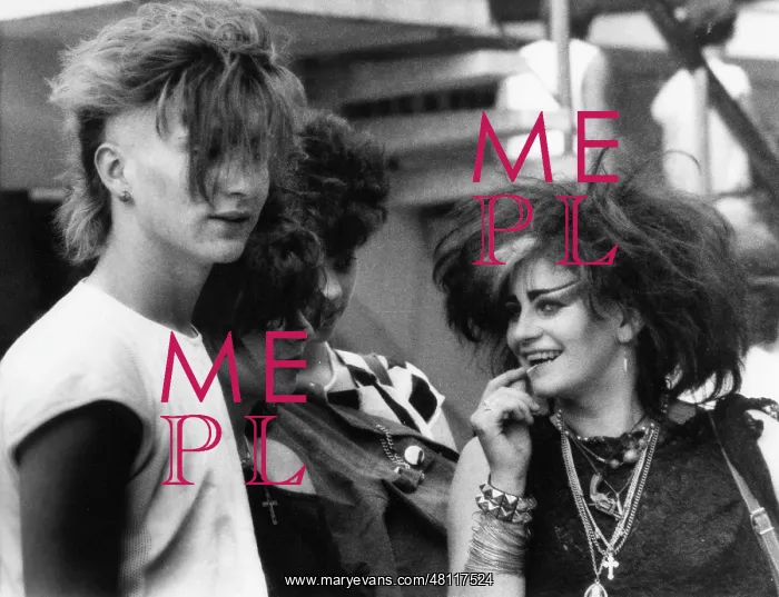 : Punks and goths at a shopping centre : Punks and goths at a shopping centre