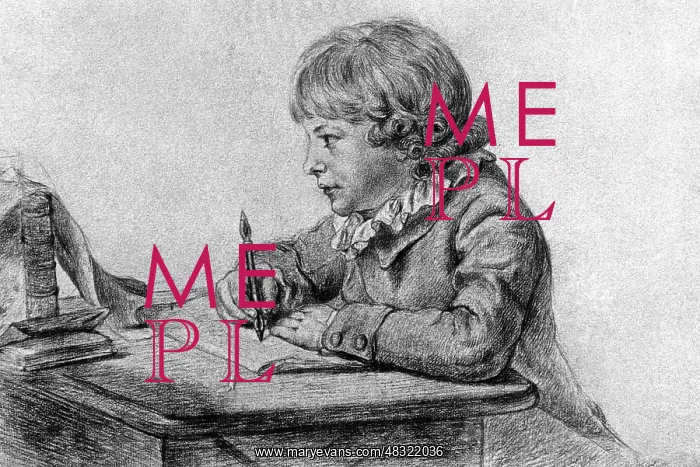 : Pupils doing their homework, 1850 : Pupils doing their homework, 1850