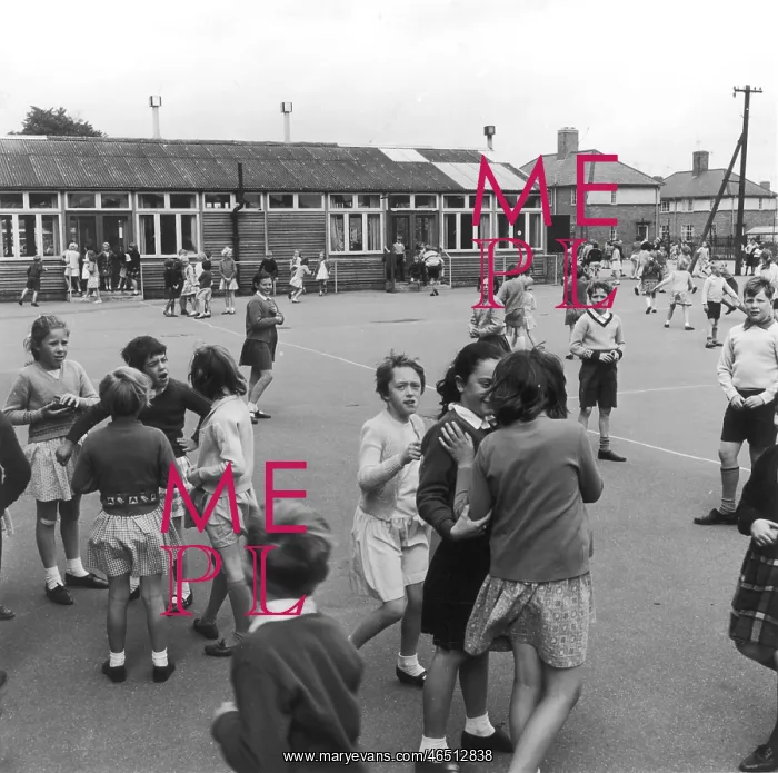 : Pupils in playground, St Luke's C of E Primary : Pupils in playground, St Luke's C of E Primary