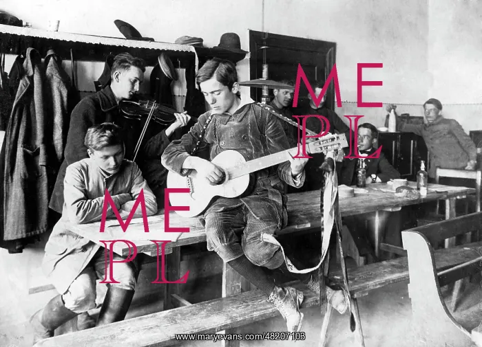 : Pupils playing music, 1917 : Pupils playing music, 1917