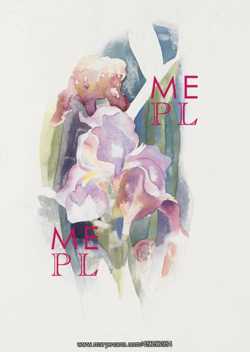 : PURPLE IRIS, by Charles Demuth, c. 1920, American : PURPLE IRIS, by Charles Demuth, c. 1920, American