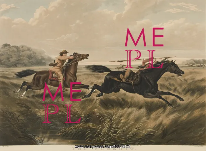 : THE PURSUIT, 1856, Nathaniel Currier lithograph : THE PURSUIT, 1856, Nathaniel Currier lithograph