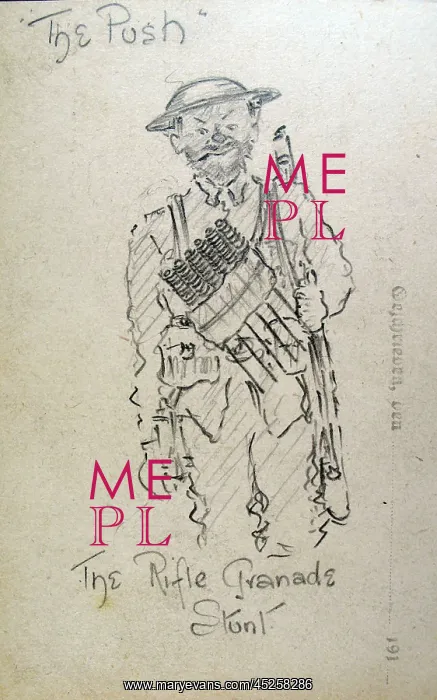 : The Push The Rifle Grenade Stunt - German Field Postcard : The Push The Rifle Grenade Stunt - German Field Postcard
