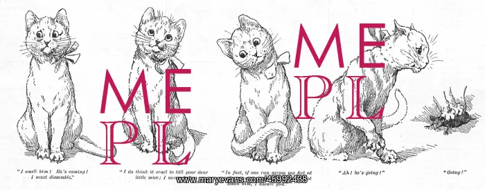 : Pussy's nightmare by Louis Wain : Pussy's nightmare by Louis Wain