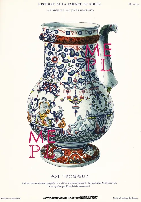 : Puzzle jug in the festoon style, Rouen : Puzzle jug in the festoon style, Rouen