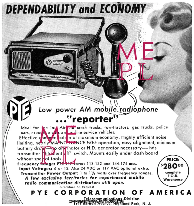 : Pye Reporter Mobile AM Radiotelephone : Pye Reporter Mobile AM Radiotelephone
