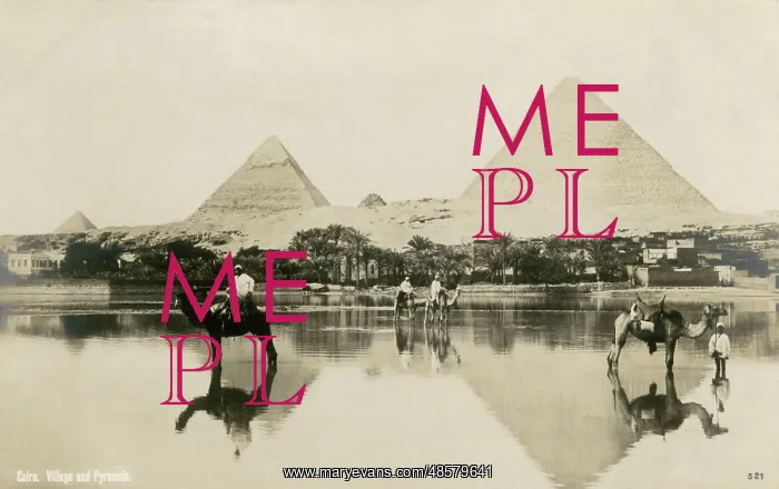 : Pyramid complex of Giza from the Nile, Egypt : Pyramid complex of Giza from the Nile, Egypt