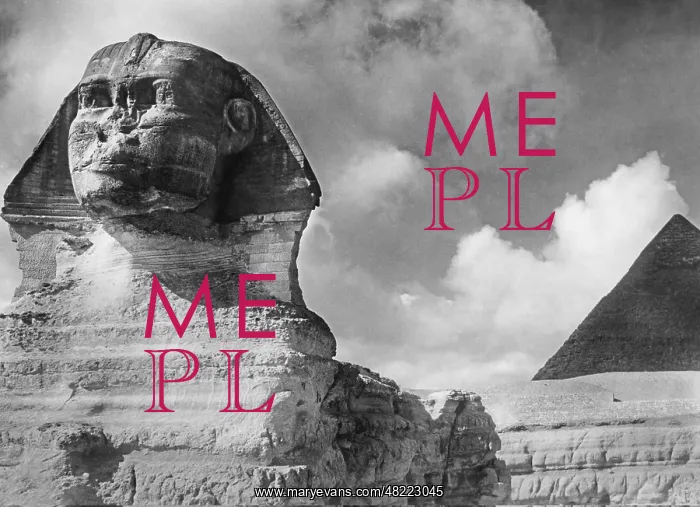 : Pyramid of Khafre and Sphinx in Giza, 1933 : Pyramid of Khafre and Sphinx in Giza, 1933