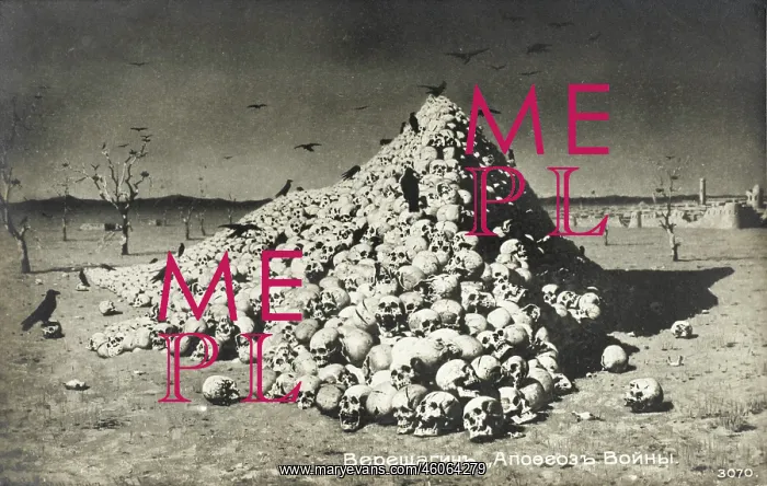 : Pyramid of skulls in a desert : Pyramid of skulls in a desert