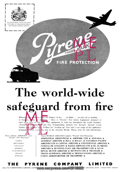 : Pyrene Fire Protection For Aviation 1959 : Pyrene Fire Protection For Aviation 1959