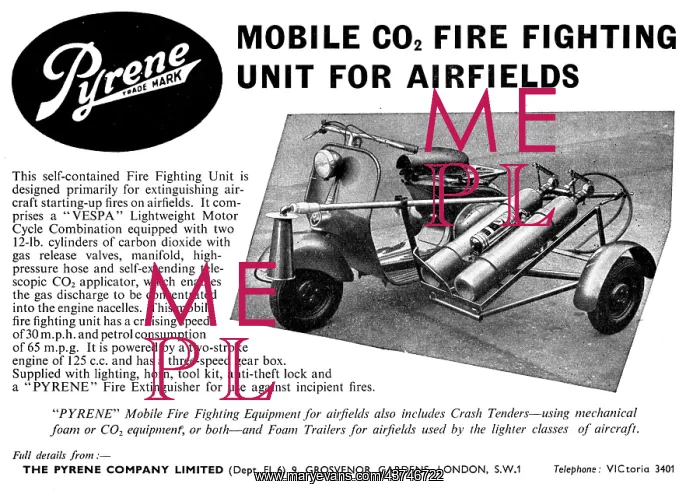 : Pyrene Mobile CO2 Fire Fighting Unit For Airfields - Vespa : Pyrene Mobile CO2 Fire Fighting Unit For Airfields - Vespa