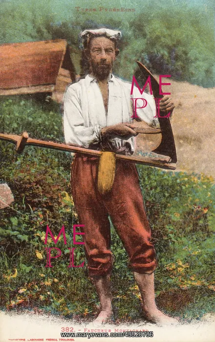 : Pyrenean Man sharpening his scythe : Pyrenean Man sharpening his scythe