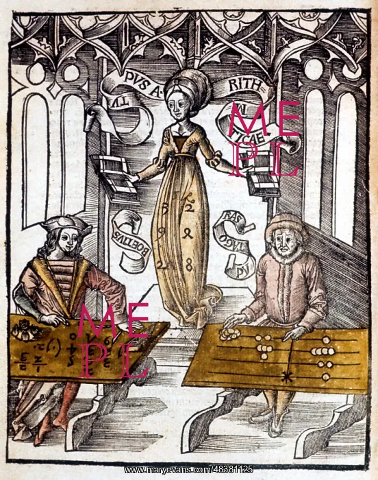 : Pythagoras (6th century BC), right, using counting : Pythagoras (6th century BC), right, using counting