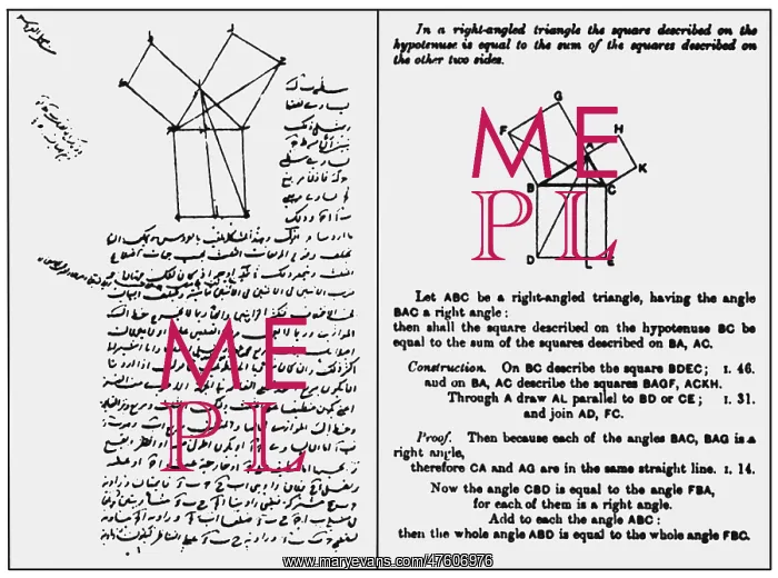 : Pythagorean Theorem, Arabic & English : Pythagorean Theorem, Arabic & English