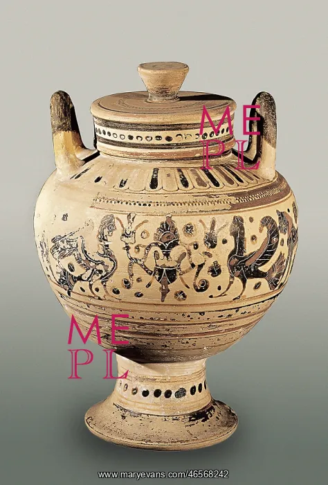 : PYXIS. CORINTHIAN STYLE. BLACK-FIGURED : PYXIS. CORINTHIAN STYLE. BLACK-FIGURED