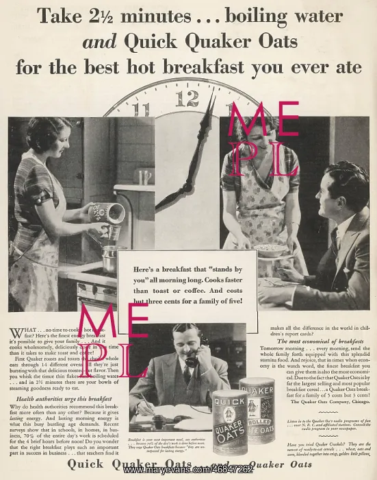 : QUAKER OATS AD 1931 : QUAKER OATS AD 1931