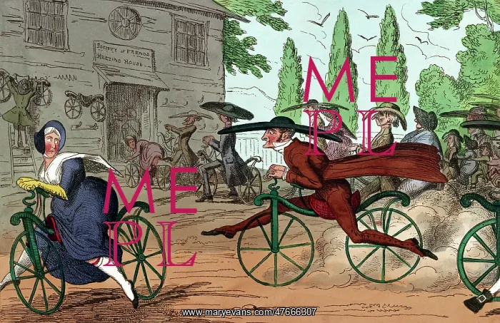 : Quakers Riding Dandy Horses, 1819 : Quakers Riding Dandy Horses, 1819