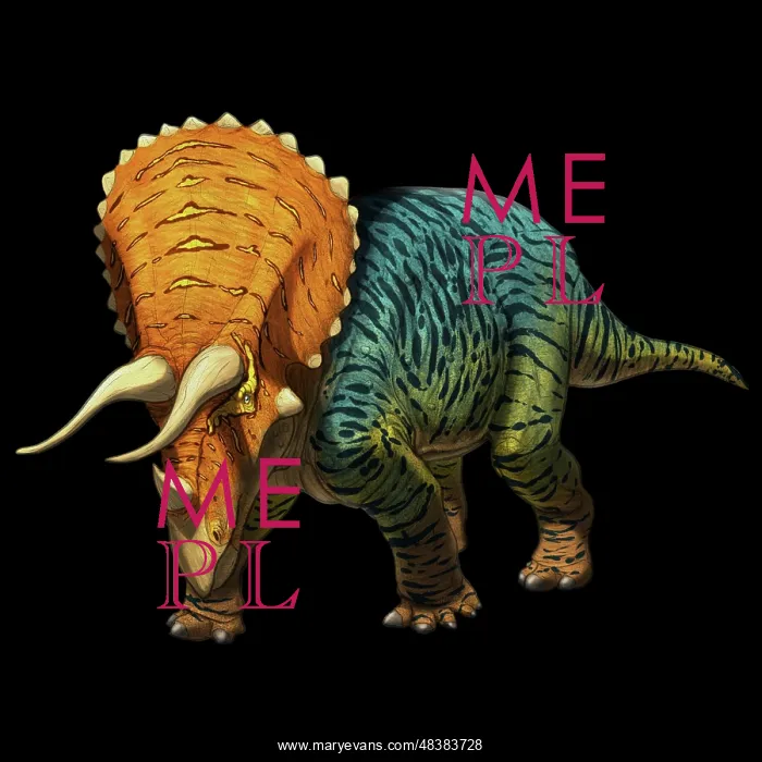 : Three quarter view of a Triceratops : Three quarter view of a Triceratops