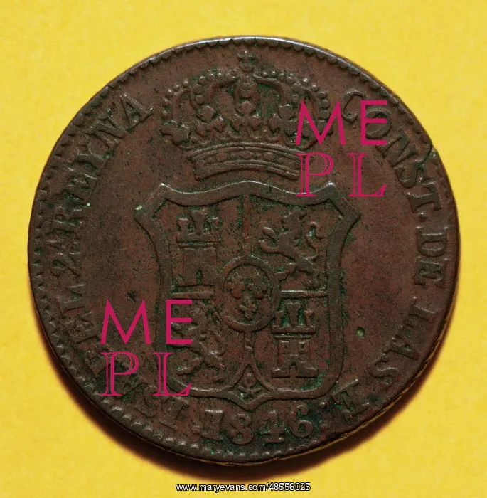 : Three quarters. Copper. Barcelona, sA?a?sA?a?1846. Spain : Three quarters. Copper. Barcelona, sA?a?sA?a?1846. Spain