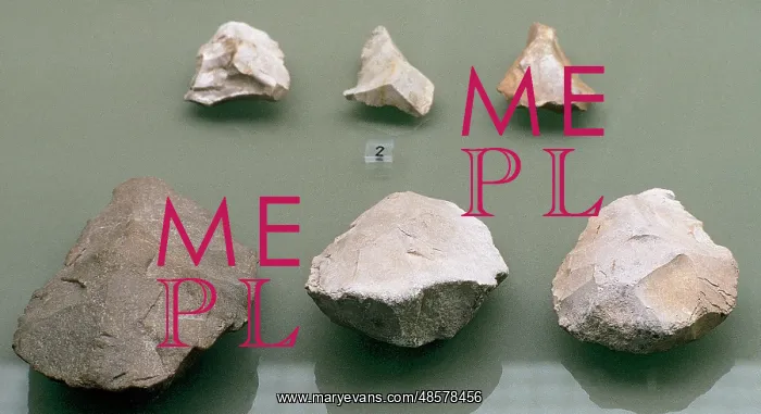 : Quartzite cleaver and bifaces. Middle Paleolithic or Mouste : Quartzite cleaver and bifaces. Middle Paleolithic or Mouste
