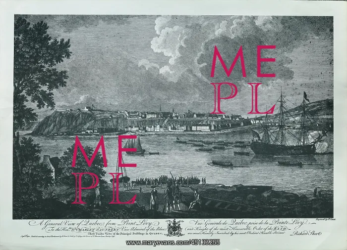 : Quebec City from Point Levy, engraving, Quebec : Quebec City from Point Levy, engraving, Quebec