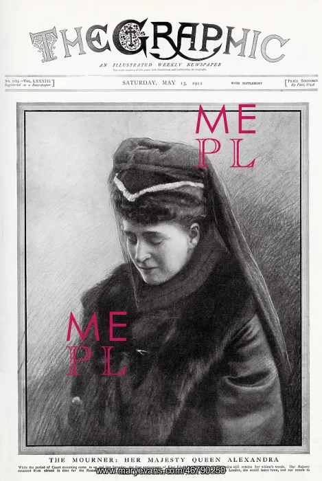 : Queen Alexandra in Mourning Clothes 1911 : Queen Alexandra in Mourning Clothes 1911