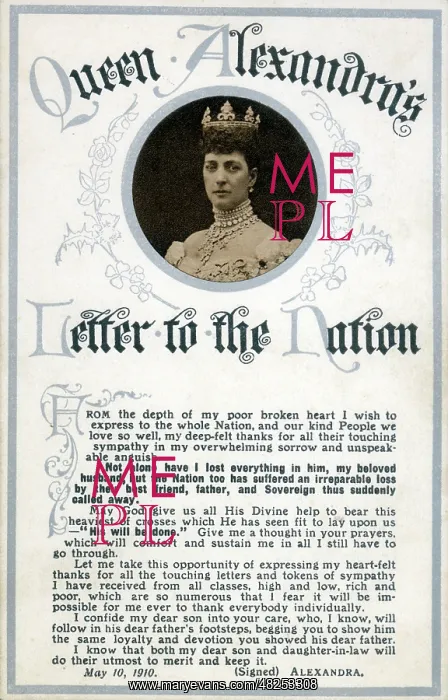 : Queen Alexandra's Letter to the Nation : Queen Alexandra's Letter to the Nation