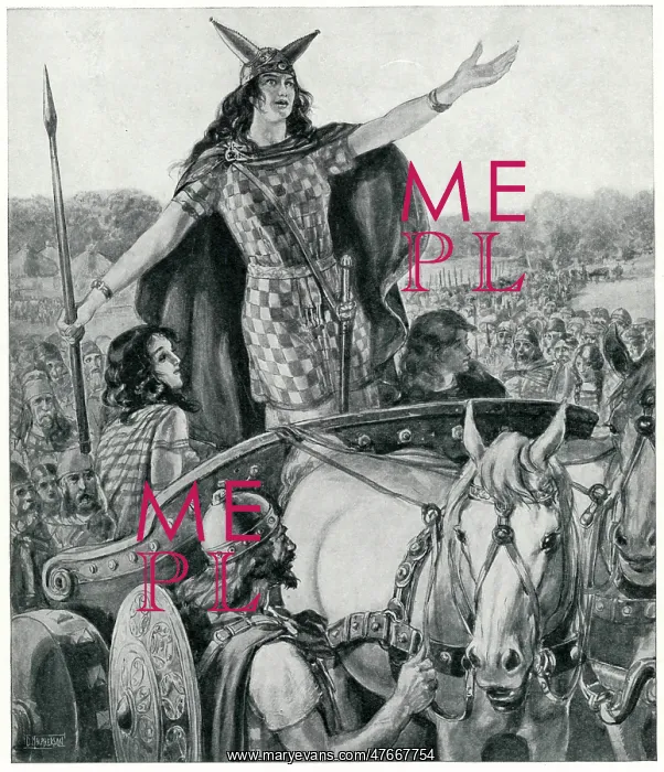 : Queen Boudicca inciting the Britons to revolt : Queen Boudicca inciting the Britons to revolt