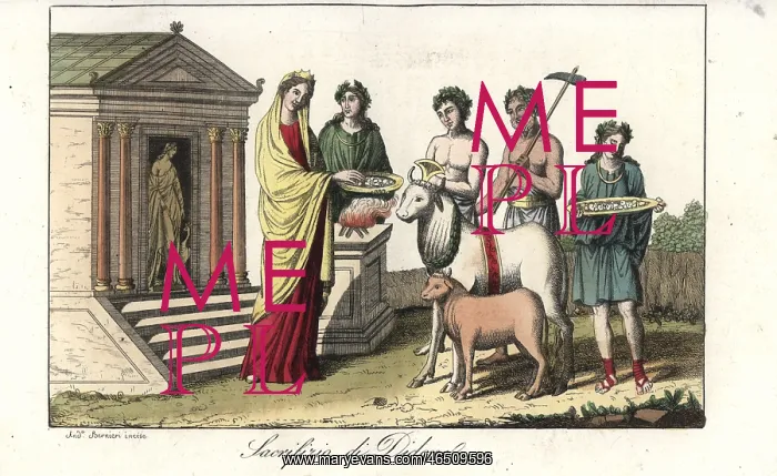 : Queen Dido of Carthage preparing a ritual sacrifice to Juno : Queen Dido of Carthage preparing a ritual sacrifice to Juno