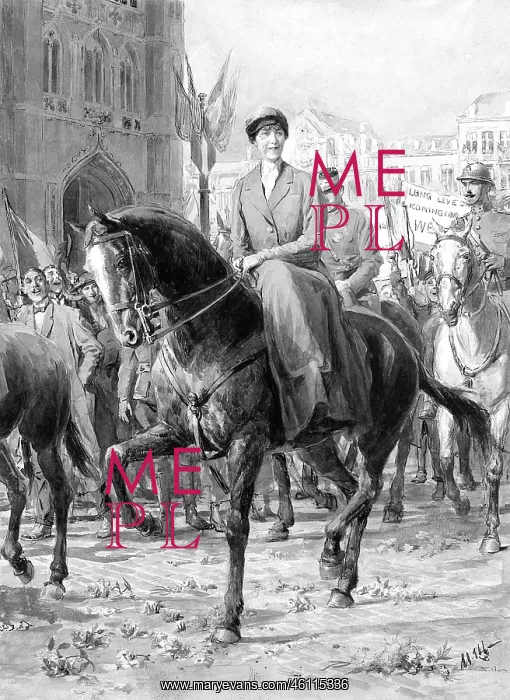 : Queen Elisabeth of Belgium on horseback : Queen Elisabeth of Belgium on horseback
