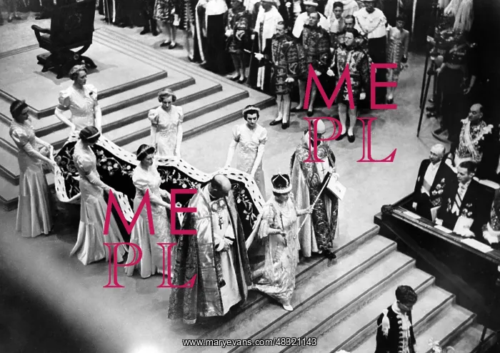 : Queen Elizabeth after her coronation ceremony, 1937 : Queen Elizabeth after her coronation ceremony, 1937