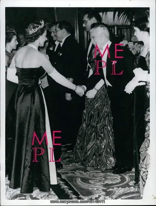 : Queen Elizabeth II and Charlie Chaplin : Queen Elizabeth II and Charlie Chaplin