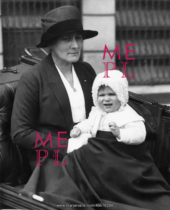 : Queen Elizabeth II as a child with her nanny : Queen Elizabeth II as a child with her nanny
