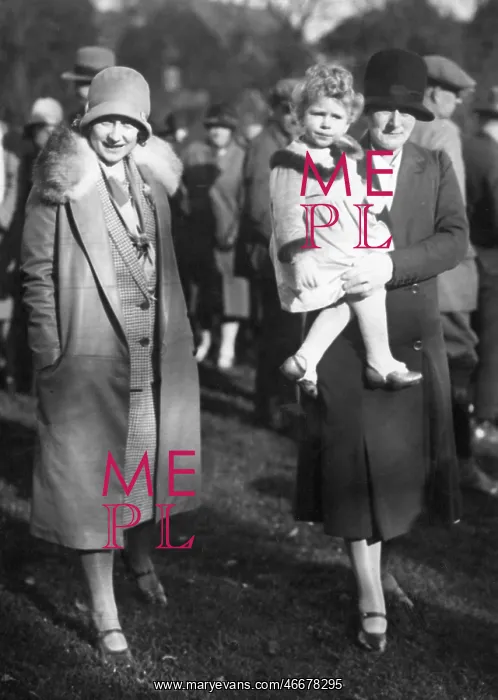 : Queen Elizabeth II as a child with her nanny : Queen Elizabeth II as a child with her nanny