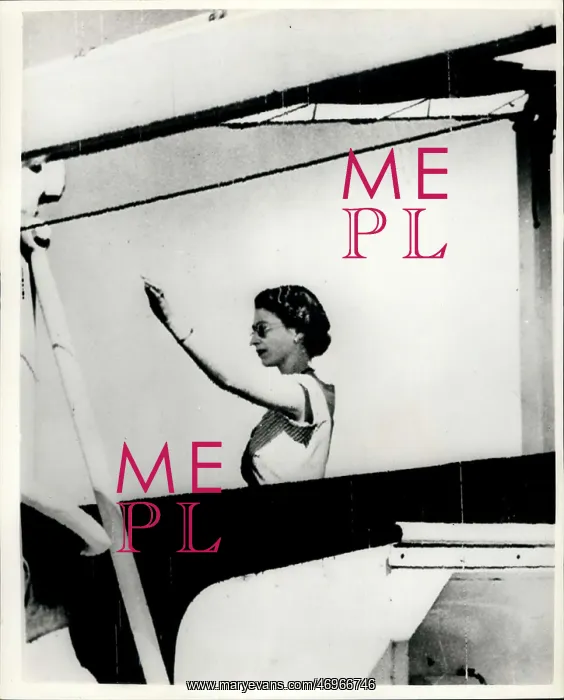 : Queen Elizabeth II waving from Gothic liner : Queen Elizabeth II waving from Gothic liner