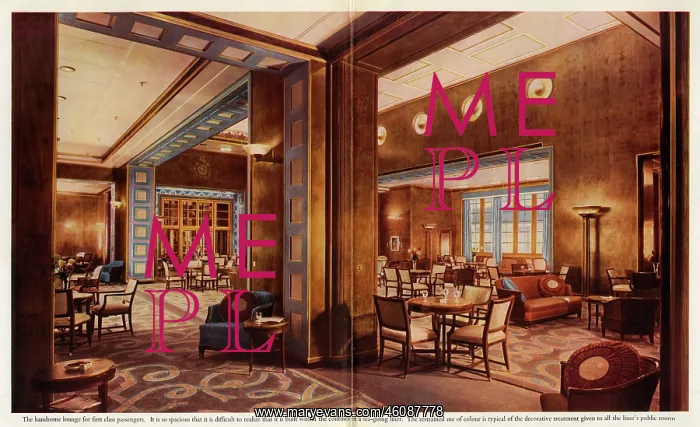 : Queen Elizabeth's first class passenger lounge : Queen Elizabeth's first class passenger lounge