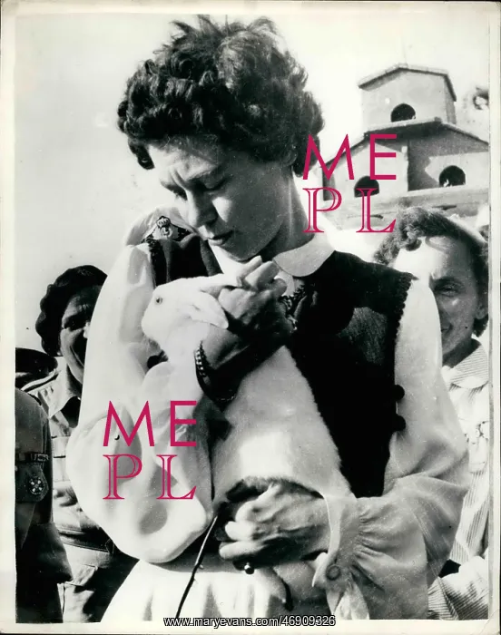 : Queen Frederica of Greece and rabbit : Queen Frederica of Greece and rabbit