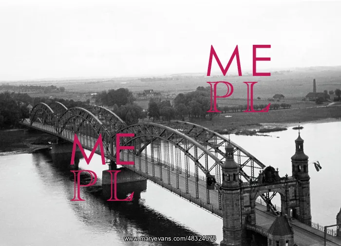 : The Queen Luise Bridge over the Memel at Tilsit, around the : The Queen Luise Bridge over the Memel at Tilsit, around the