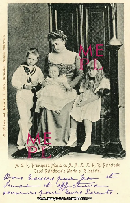 : Queen Maria of Romania and her children : Queen Maria of Romania and her children