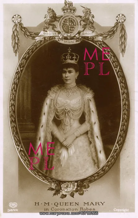 : Queen Mary in her coronation robes : Queen Mary in her coronation robes
