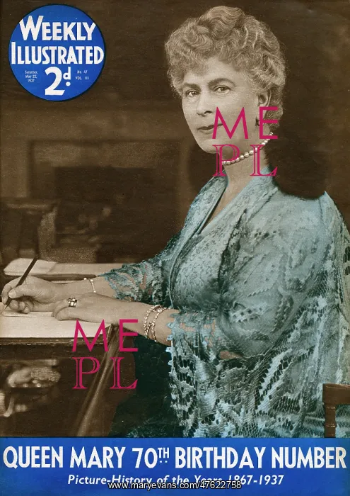 : Queen Mary at her desk : Queen Mary at her desk