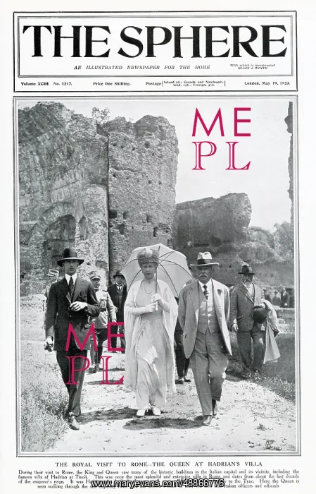 : Queen Mary at Hadrian's Villa 1923 : Queen Mary at Hadrian's Villa 1923