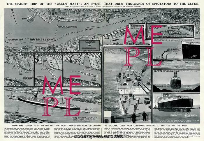 : Queen Mary Ocean Liner, journey down the Clyde : Queen Mary Ocean Liner, journey down the Clyde