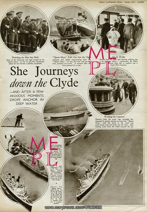  : Queen Mary Ocean Liner, journey down the Clyde