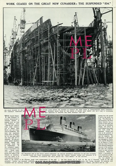  : Queen Mary Ocean Liner, suspended